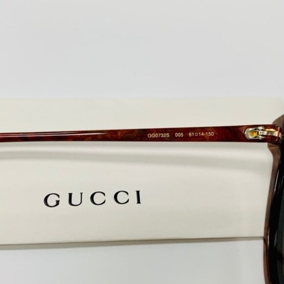 NWT Gucci GG0732S-005 Black Brown 61mm Sunglasses main image 4